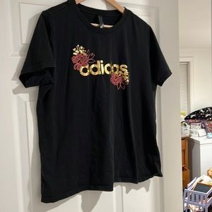 Adidas Black Tee with Gold Foil